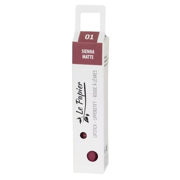 Ruj de Buze Mat in Tub de Hartie - Beauty Made Easy Le Papier Paper Tube Lipstick, nuanta Sienna 01 Matte, 12.5 g