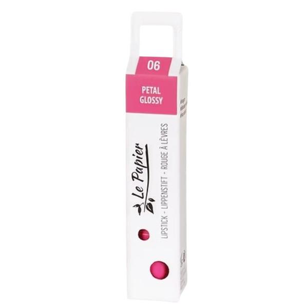 Ruj de Buze Lucios in Tub de Hartie - Beauty Made Easy Le Papier Paper Tube Lipstick, nuanta Petal 06 Glossy, 12.5 g