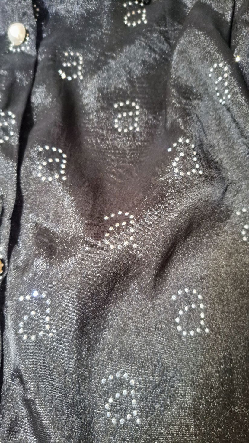 Bluza di voal cu inscripții cu ștrasuri