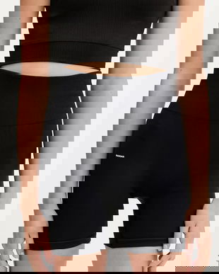 Pangaia pantaloni scurți Plant-Stretch Compressive Shorts uni, high waist, 10002485