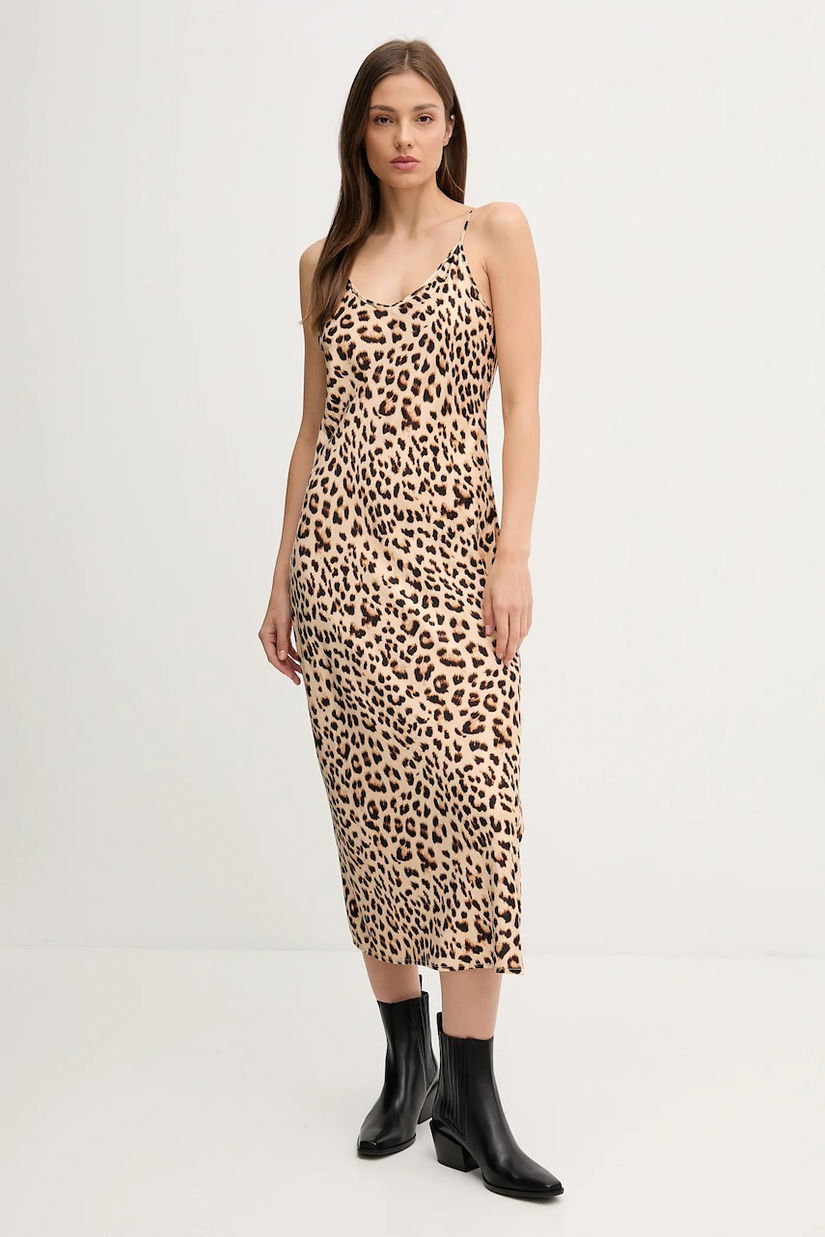Dkny rochie culoarea negru, midi, mulată, DJ5D9053