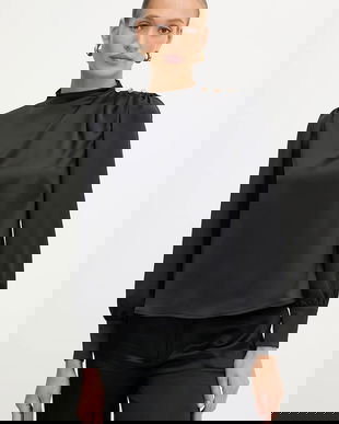 Fracomina bluză culoarea negru, uni, FR25WT1020W41101