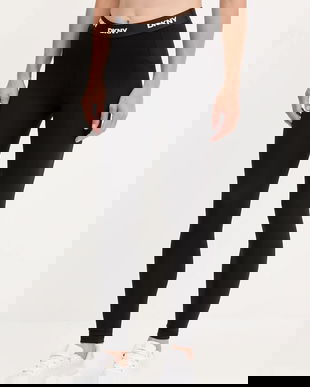 Dkny colanți culoarea negru, uni, DP5P3604