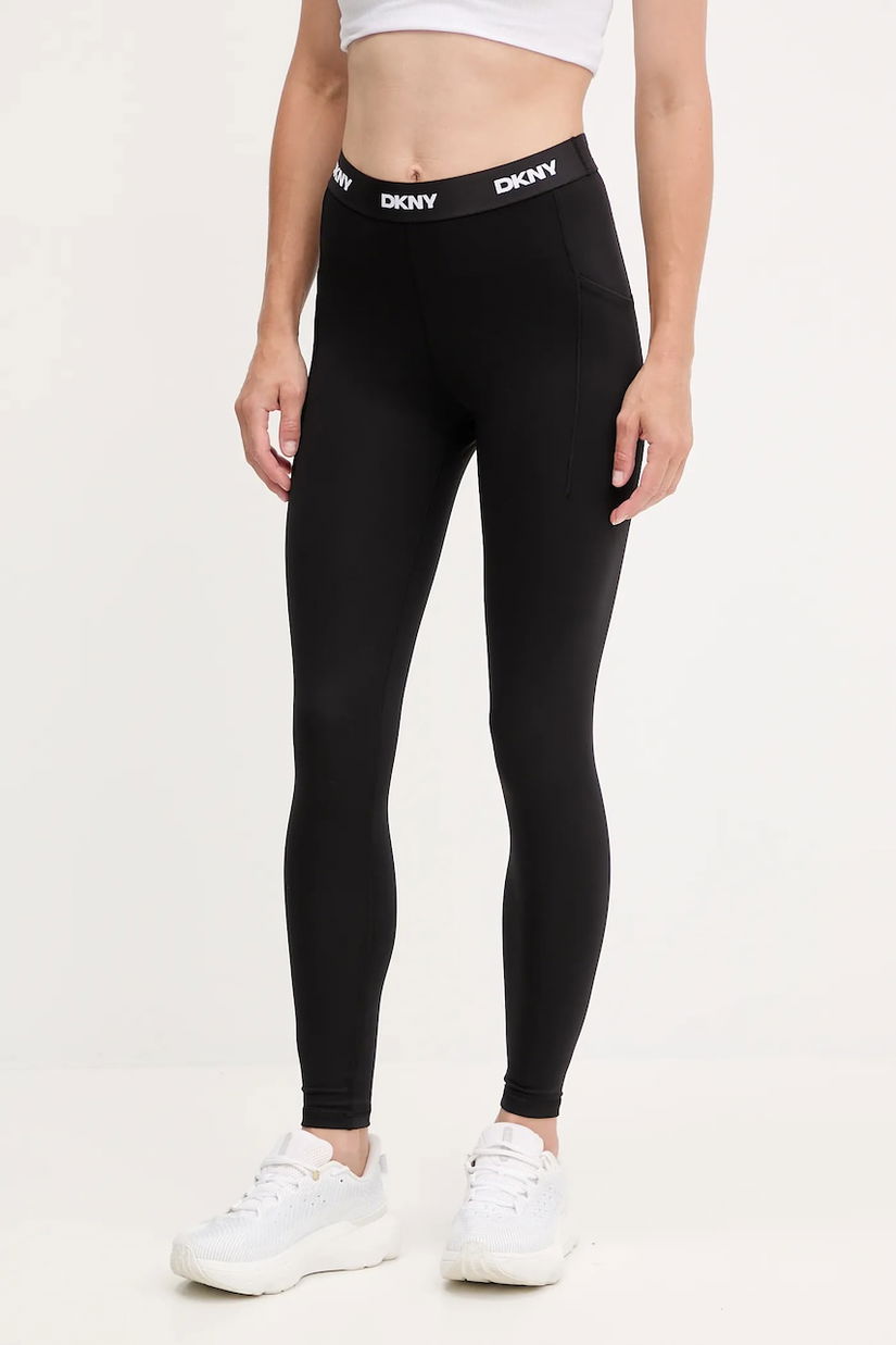 Dkny colanți culoarea negru, uni, DP5P3604