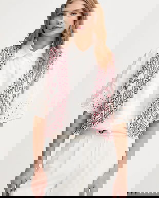 Hoss Intropia vestă cu amestec de in culoarea bordo, cu două rânduri de nasturi, 5879143