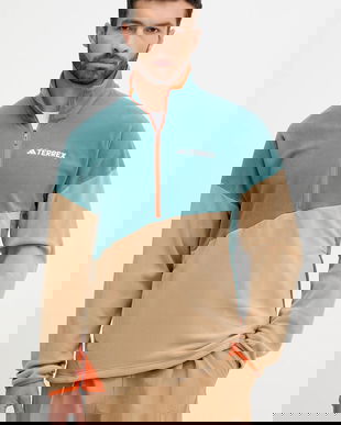 adidas TERREX hanorac în aer liber Multi culoarea verde, cu imprimeu, JM0132