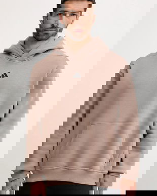 adidas Performance hanorac de antrenament POWER culoarea maro, cu glugă, uni, JZ6250