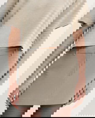 MICHAEL Michael Kors fustă culoarea maro, mini, drept, MF470FEENX