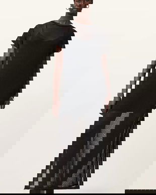 AllSaints rochie THEA culoarea negru, maxi, drept, W236DC