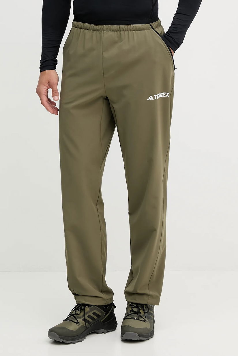 adidas TERREX pantaloni de exterior Liteflex culoarea verde, drept, JF3708