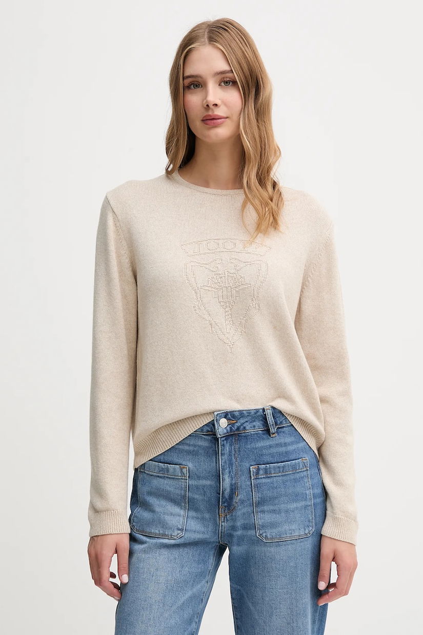 Joop! pulover din amestec de lână culoarea bej, light, 30047489