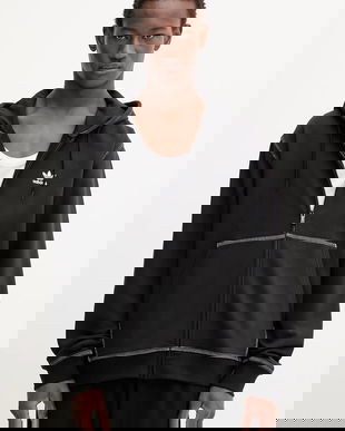 adidas Originals bluză Essentials culoarea negru, cu glugă, uni, JW0969