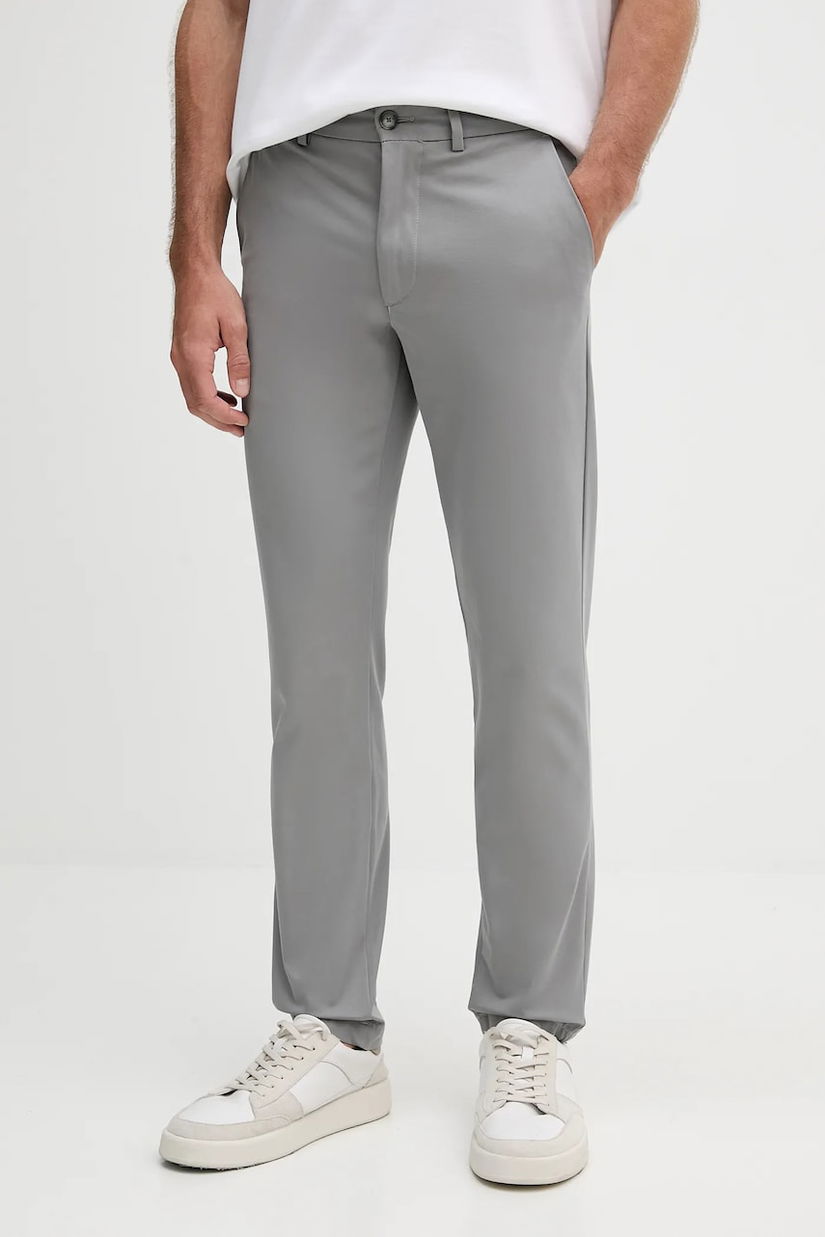 BOSS pantaloni culoarea gri, cu fason chinos, 50543945
