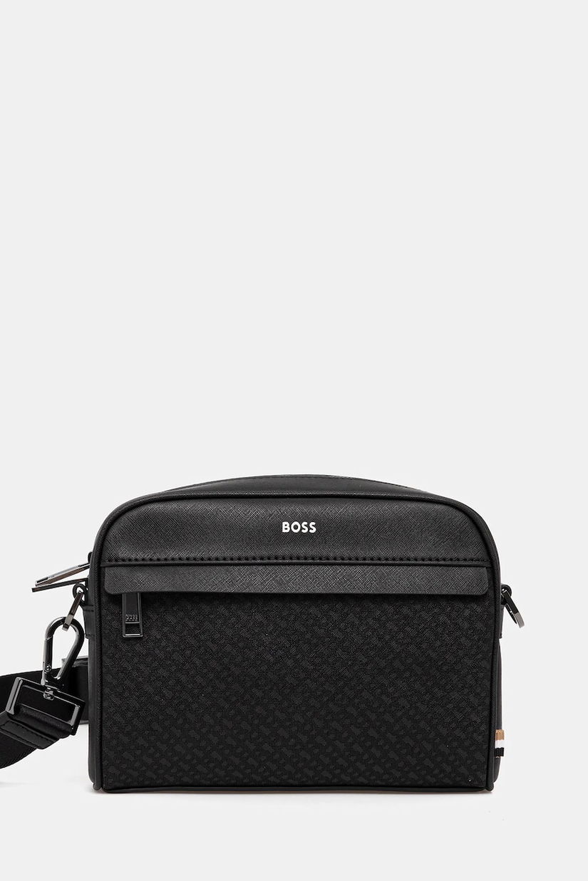 BOSS poșetă de piele culoarea negru, 50548202