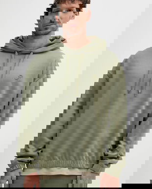 BOSS hanorac de bumbac culoarea verde, cu glugă, uni, 50544099