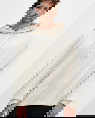 BOSS hanorac de bumbac culoarea bej, cu glugă, uni, 50544099