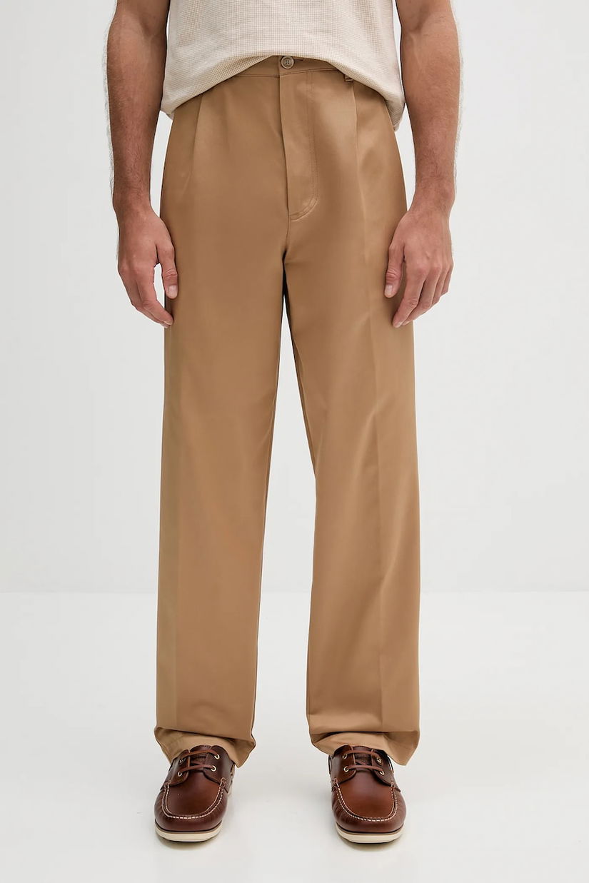 BOSS pantaloni de bumbac culoarea verde, cu fason chinos, 50546924