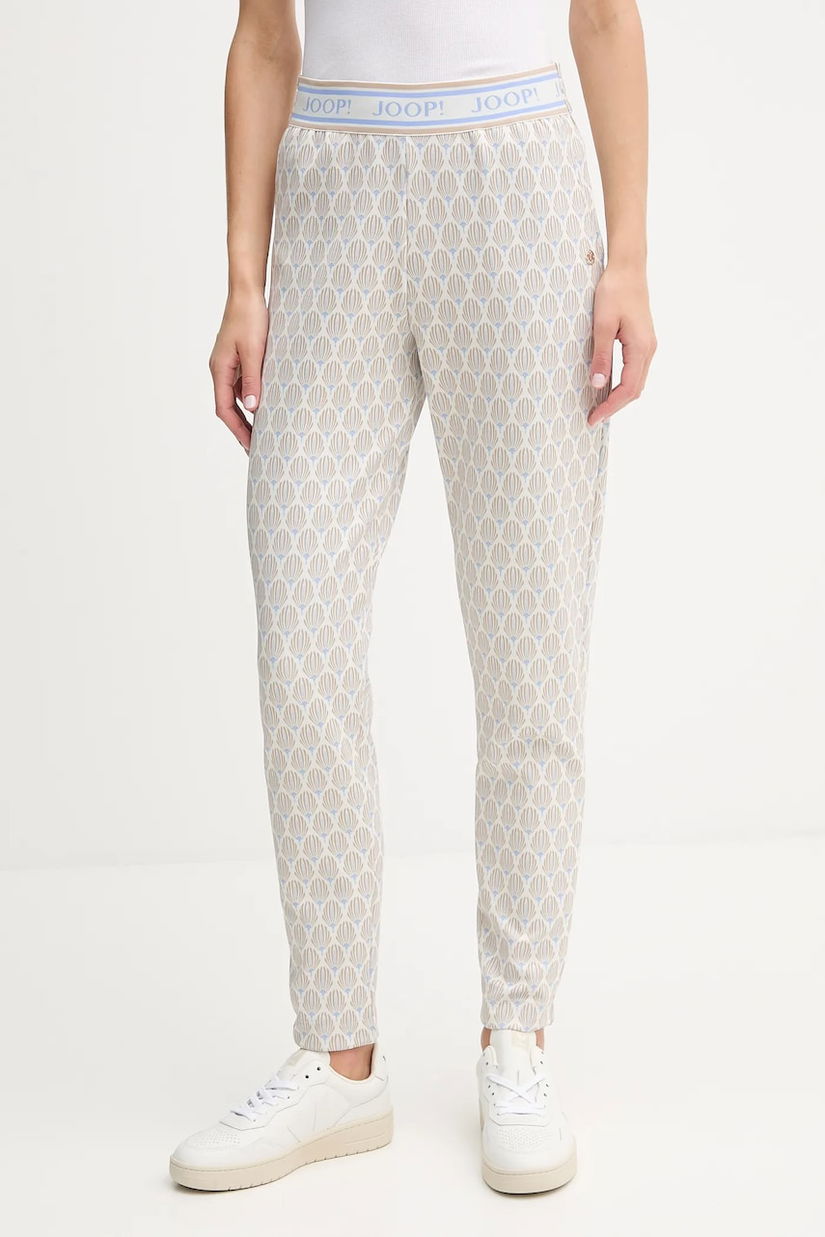 Joop! pantaloni de trening culoarea bej, cu imprimeu, 30049337