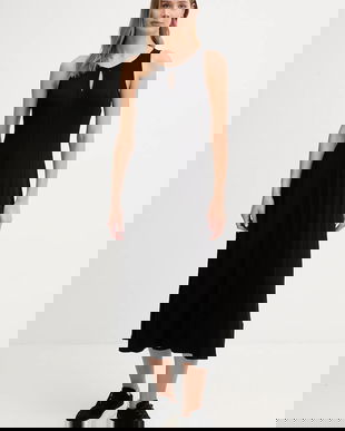 Dkny rochie culoarea negru, maxi, evazați, P5ED0BMX