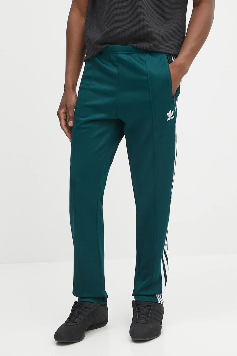 adidas Originals pantaloni de trening Denim TP culoarea verde, cu imprimeu, JY1275
