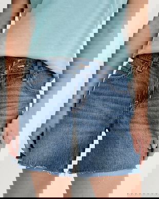 Hollister Co. pantaloni scurți uni, high waist, KI349-5169