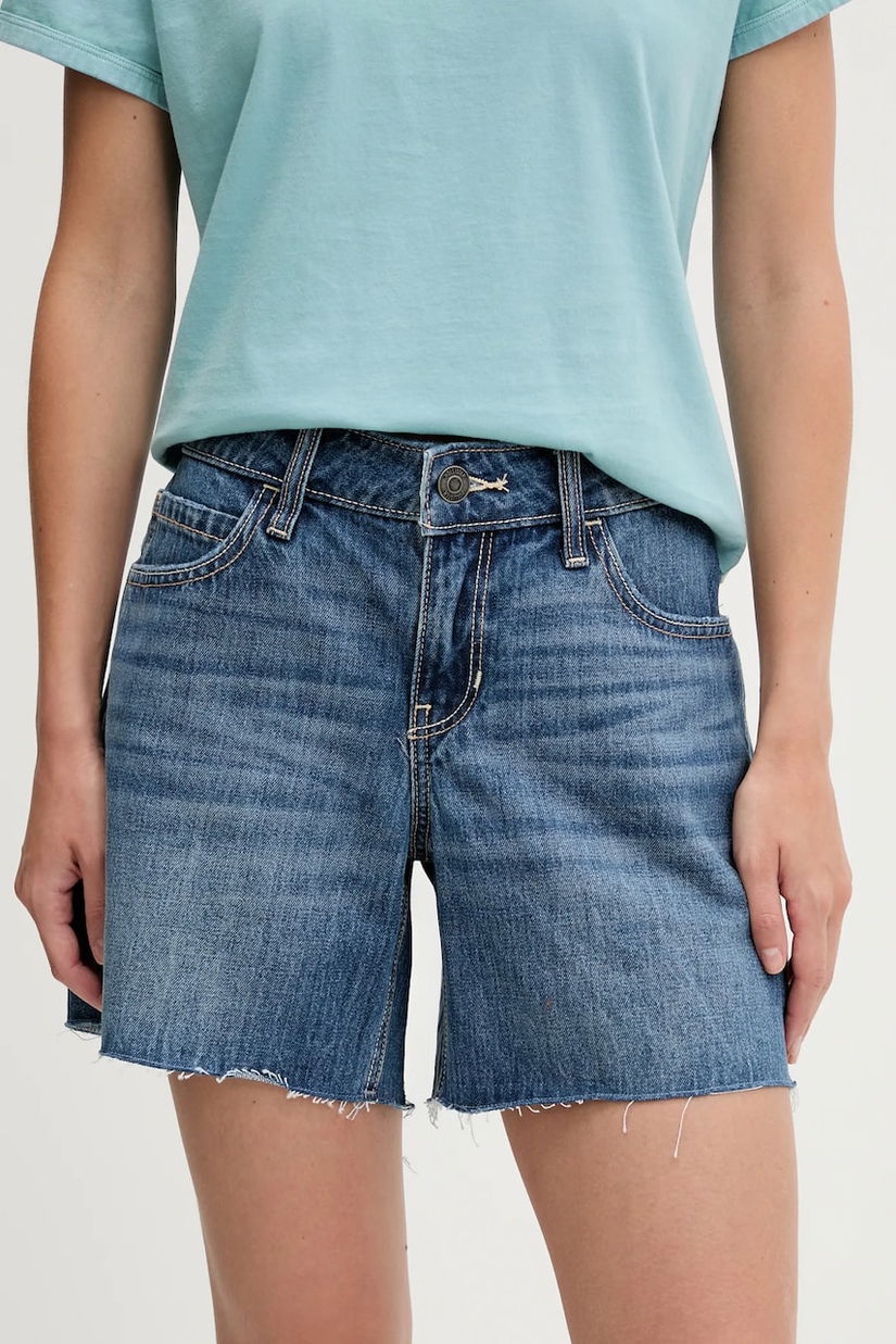 Hollister Co. pantaloni scurți uni, high waist, KI349-5169