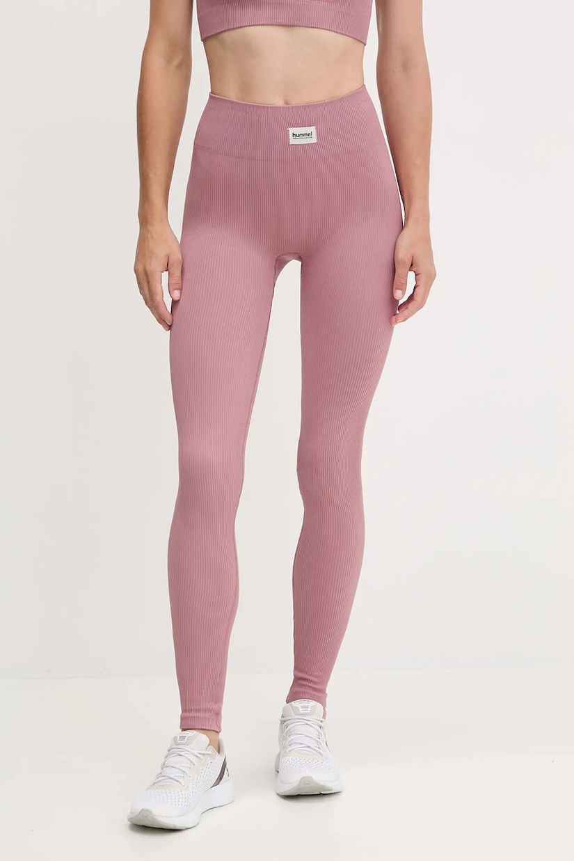 Hummel leggins de antrenament culoarea roz, uni, 230305