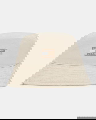 Tommy Jeans pălărie din bumbac culoarea bej, AW0AW17581