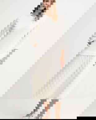 Joop! rochie culoarea bej, midi, evazați, 30047770