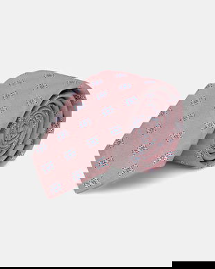 BOSS cravată din amestec de mătase culoarea roz, 50544671