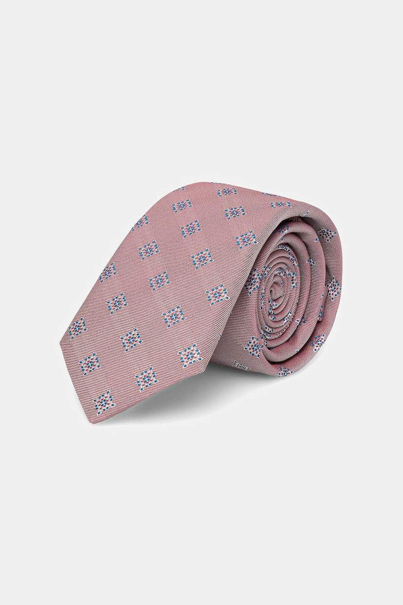 BOSS cravată din amestec de mătase culoarea roz, 50544671
