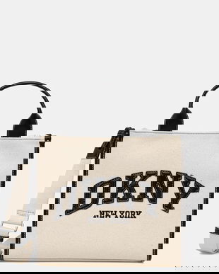 Dkny geantă de bumbac culoarea bej, R52AGR57