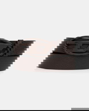 Diesel curea de piele OVAL D LOGO B-1DR culoarea maro, X08516.P4231