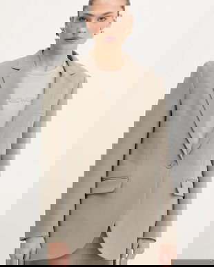 MICHAEL Michael Kors sacou culoarea maro, un singur rând de nasturi, uni, MF4108YENX