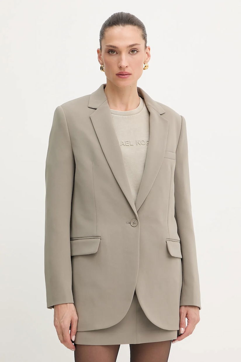 MICHAEL Michael Kors sacou culoarea maro, un singur rând de nasturi, uni, MF4108YENX