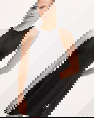 adidas by Stella McCartney rochie sport TruePurpose culoarea negru, mini, evazați, JW4568