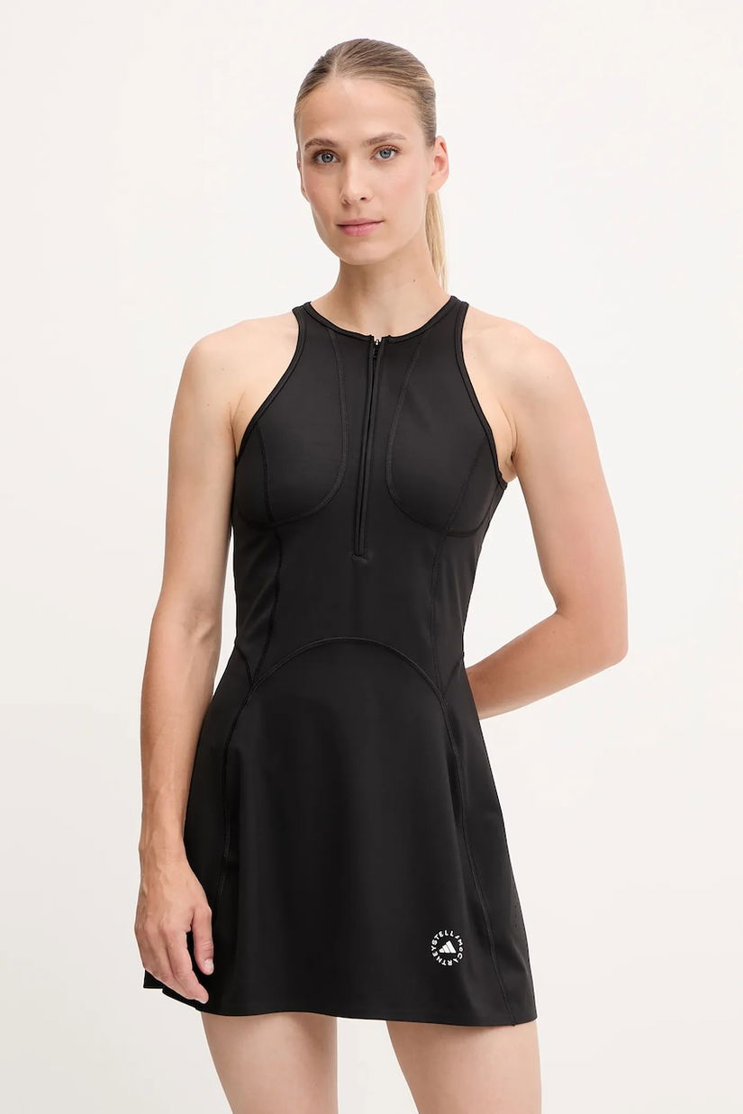 adidas by Stella McCartney rochie sport TruePurpose culoarea negru, mini, evazați, JW4568