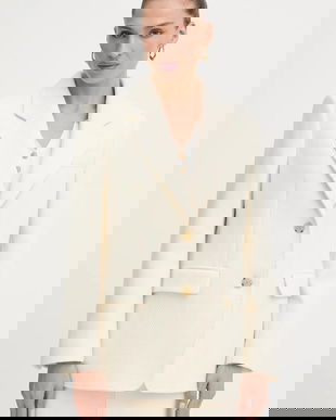 BOSS geacă de lână culoarea bej, oversize, uni, 50543726