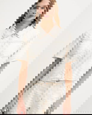 Dkny cămașă culoarea bej, cu guler clasic, relaxed, P5DAXB20