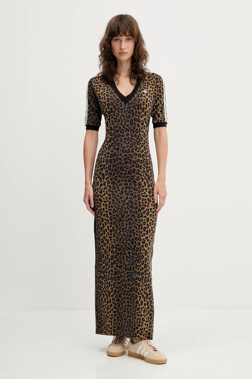 adidas Originals rochie Maxi Dress culoarea verde, maxi, mulată, JW2773