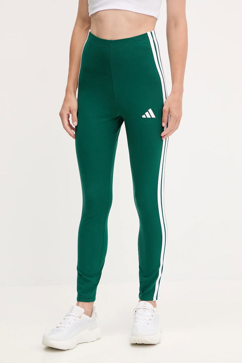 adidas colanți 3-Stripes culoarea verde, cu imprimeu, KB7663