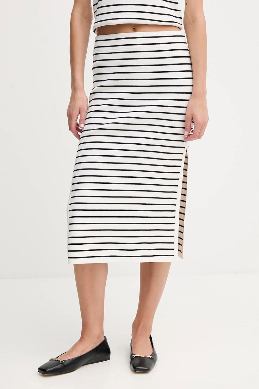 Dkny fustă culoarea alb, midi, creion, DJ5R0729