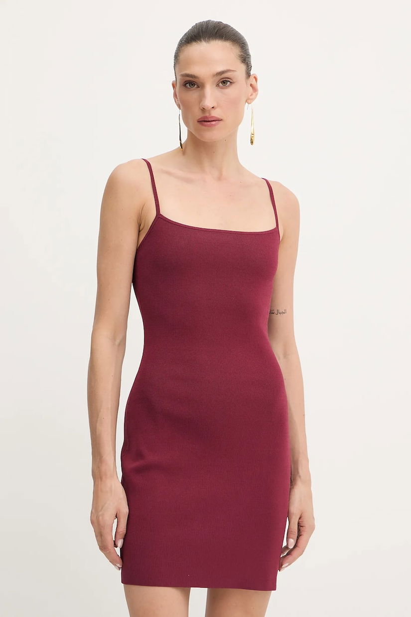 MICHAEL Michael Kors rochie culoarea bordo, mini, mulată, MT5833Z33D