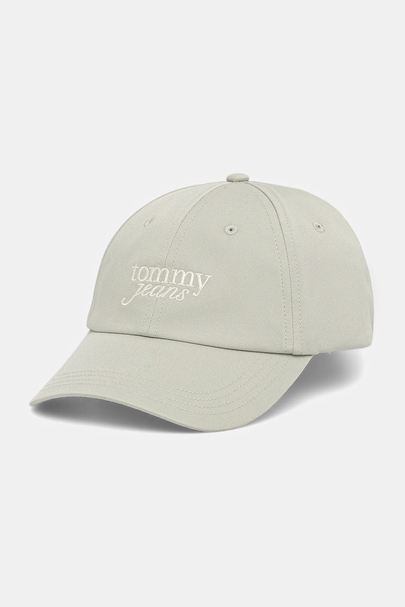 Tommy Jeans șapcă de baseball din bumbac culoarea verde, AW0AW17815
