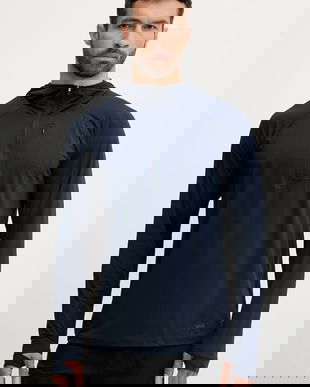 Helly Hansen hanorac în aer liber SHINE SOLEN culoarea bleumarin, cu glugă, uni, 49571