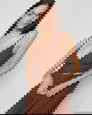 Bizuu bluză TARI culoarea maro, TARI BRĄZOWY