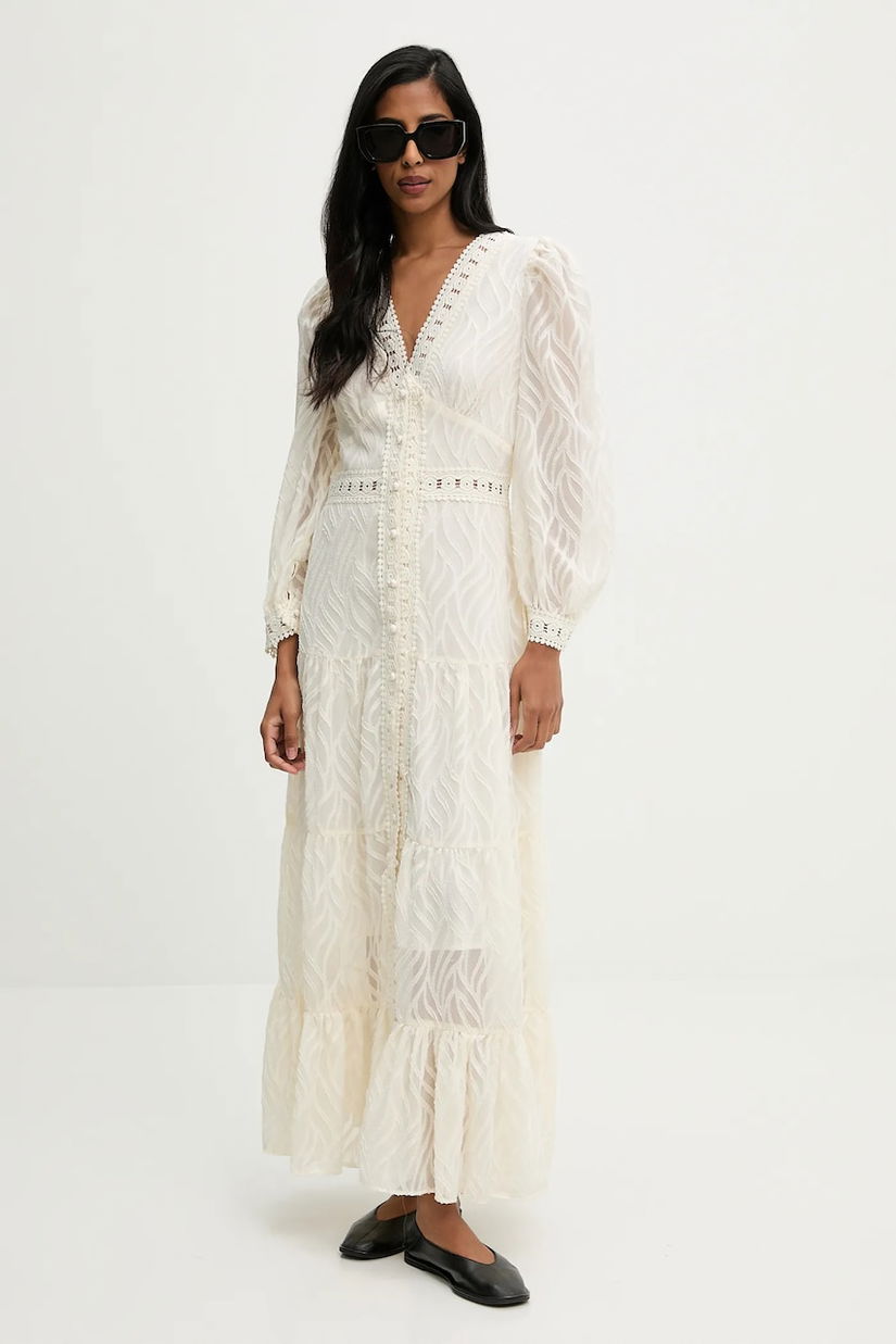 Answear.LAB rochie culoarea alb, maxi, evazati