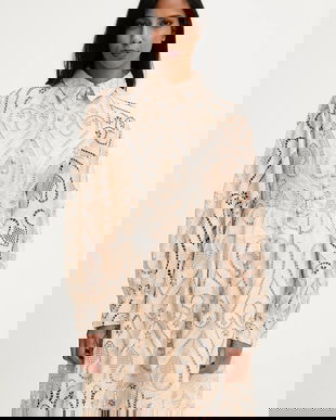 Answear.LAB rochie din bumbac culoarea bej, mini, evazati