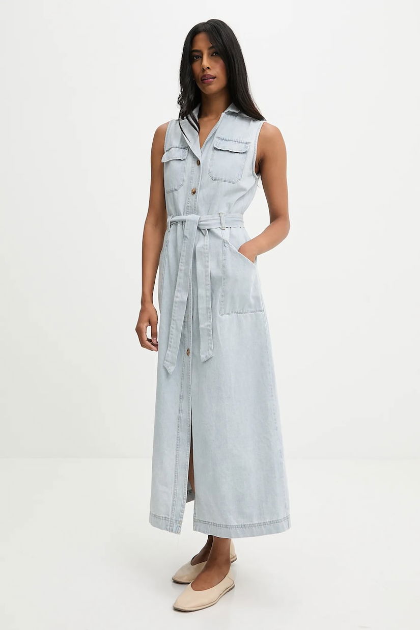 Answear.LAB rochie jeans maxi, drept
