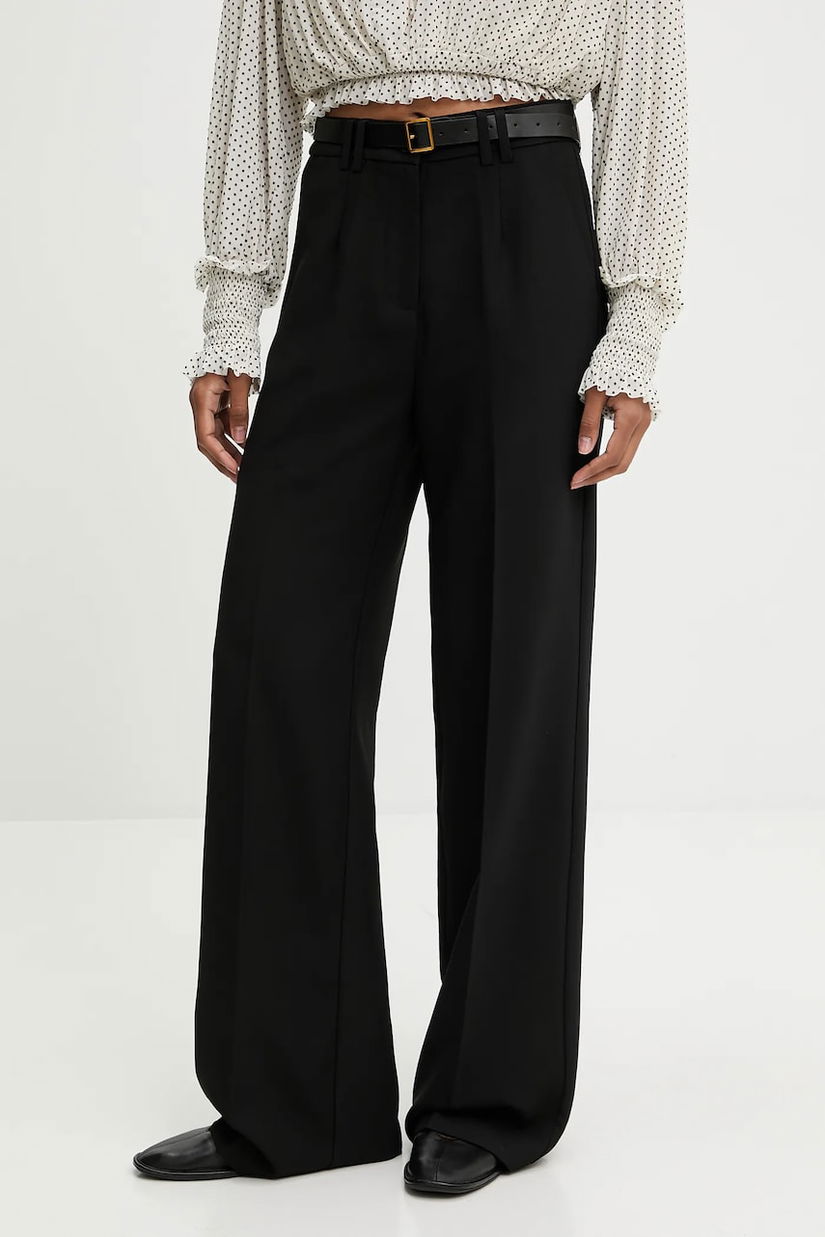 Answear.LAB pantaloni culoarea negru, lat, high waist